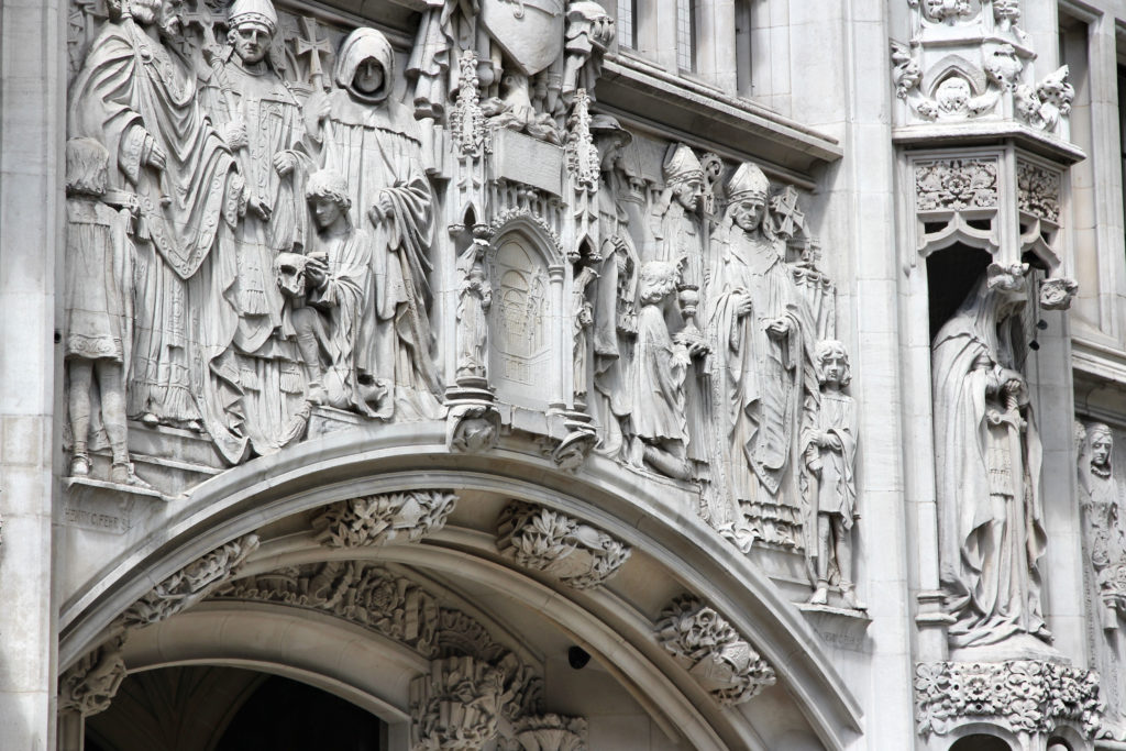 Supreme Court of the United Kingdom in London. Middlesex Guild Hall.