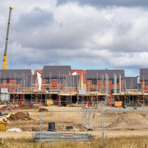 Newly built homes in a residential estate in England.