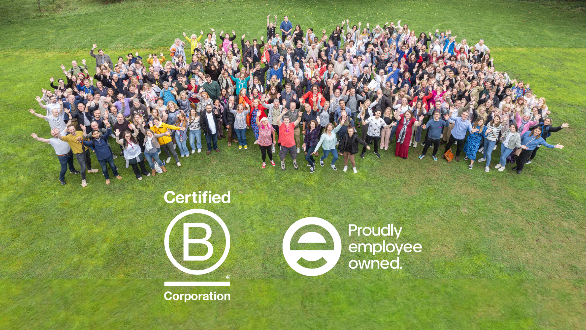 Concept for - B Corp + Employee Owned = Powering Positive Impact