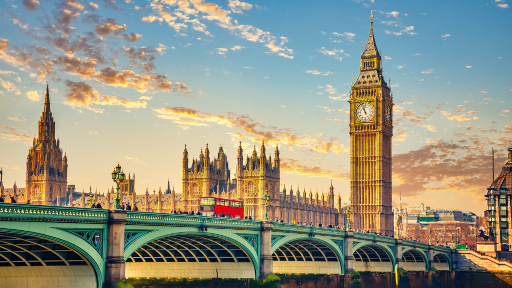 Sun rising over Houses of Parliament representing a new Government