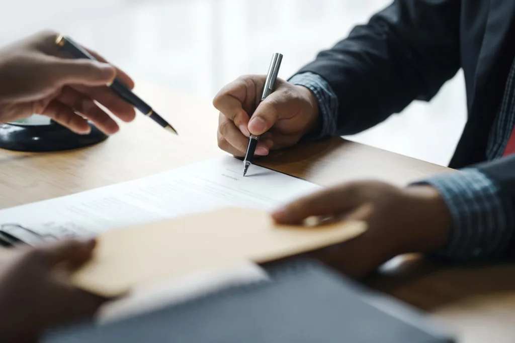 Photograph of a document being reviewed in a financial remedy proceeding meeting